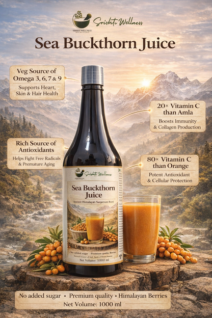 Ancient Himalayan Sea Buckthorn Juice | Srishti Wellness (1000 ml)